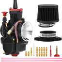 PWK Carburetor Kit 28mm Racing Carb Universal for 75cc to 125cc 2T 4T Carburetor with Air Filter Intake Manifold Boot Main Jets Motorcycle Scooters Dirt Bike Motocross ATV Quad Enduro Off Road (28mm)