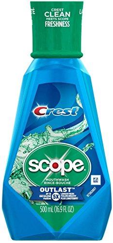 Crest Scope Outlast Mouthwash - 16.9 oz - Long Lasting Peppermint, Pack Of 4