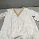 TS Women's Half Sleeve V-Neck Lace Ruffled Summer Dress Casual Ethnic Solid Basic Fashion Mid-Length Gifts (Medium, White)