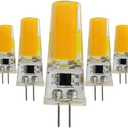 (5-Pack G4 COB LED Light Bulbs Lighting Dimmable, Professional 3W Equivalent to 30W AC 110V-120V, Bi-pin LED T5 Silicone Crystal Chandelier Bulb, 3000K (Warm White)