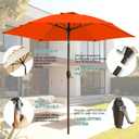 7.5FT Large Outdoor Patio Umbrella with Crank & Tilt - Durable Market Umbrella for Outdoor Patio with 6 Fiberglass Ribs for Poolside, Deck, Yard, Garden, Orange