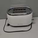 MELLERHOME Retro Toaster 2 Slice, 7 Browning Levels, 3 Functions (Reheat, Defrost, Cancel), Stainless Steel Features, Removable Crumb Tray, Under Base Cord Storage, White Toaster Kitchen Appliances