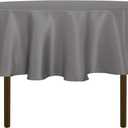 sancua Round Tablecloth - 70 Inch - Water Resistant Spill Proof Washable Polyester Table Cloth Decorative Fabric Table Cover for Dining Tables, Buffet Parties and Camping, Light Grey