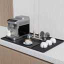 Silicone Coffee Mat 24"x16" Removable - Dish Drying Mat for Coffee Makers, Kitchen Sink & Kitchen Countertops | Non-Slip Heat-Resistant Coffee Bar Accessories Black