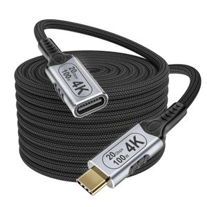 USB c Extension Cable 16.5ft/5M,USB 3.2 Extension Cable Long, USB c Extension Cable 20gbps,100w USB-c Extension Cable PD Fast Charging,Male to Female 4k Video Extender Braided Data Cord
