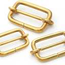 CRAFTMEMORE Solid Brass Movable Bar Slide Strap Adjuster Triglide Belt Keeper Purse Making S316 (1 Inch)