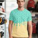 Move Dance Men Kids T-Shirts Ice Cream Crewneck Short Sleeve Summer Graphic Tees Top (M)