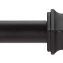 Thestoa Curtain Rods for Windows 46-78 Inch, 5/8"Black Curtain Rods, Stainless Steel Heavy Duty Curtain Rods for Bedroom, Living Room, Outdoor Curtain Rod Black