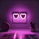 LED Night Lights Plug in(2-Pack), Dusk to Dawn Sensor Auto-On/Off, Cute Nightlight Heart Shaped 0.5W for Bedroom, Bathroom, Kids Room, Nursery, Hallway (Pink)