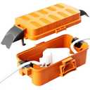 Flemoon Outdoor Electrical Box Waterproof w/Detachable Shield Covers, IP55 Waterproof Extension Cord Cover for Plug, Outlet, Halloween, Christmas String Lights, Weatherproof Connection Box, Orange