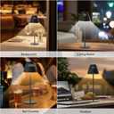 Honeywell M1 Cordless Small Table Lamp Rechargeable, 5200mAh Battery Operated LED Table Lamp, 4 Color 9RGB Stepless Dimmable Touch Control Night Light for Bedroom Restaurant Bedside (1, Black)