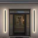 tewei 2 Pack 47.2Inch Modern Outdoor Wall Lights, LED Modern Wall Mounted Sconce, IP65 Black Exterior House Lights, 3000K Rectangular Long Strip Acrylic Wall Lights Fixture for Patio Porch(2 Pack) (2-Pack 47.2 inches)