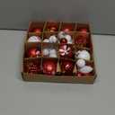 Trytuny Christmas Ball Ornaments, 40pcs Hanging Ornaments for Christmas Tree Xmas Hanging Ornaments Decoration Indoor Holiday Tree Decorations (Red)