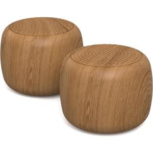 Babelio White Noise Sound Machine for Adults Kids Baby, Mini, 15 Non-looping Sounds, Timer, Memory Function, Easy to Pocket and Travel Wood 2 Pack