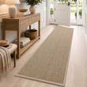 DEXI Ultra Thin Hallway Runner Rug 28x96, Non Slip Entryway Rugs,Beige