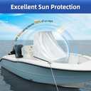 Center Console Boat Cover UPF 50+, 420D Waterproof Boat Cover, Center Console Cover with Windproof Straps, Silver(Large Size up to 40" L 46" W 45" H)