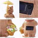 RM ROOMERS Cat Garden Decor with Lights Outdoor Solar Cat Statue Decor for Yard Porchm Lover Gifts for Women Lights Gardening Housewarming Retirement Lawn Ornaments (Brown and Yellow)