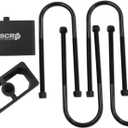 Universal Billet Aluminum Leaf Spring Lowering Block Kit with U-Bolts & Hardware, 4 Inch, 2-1/2" Wide, 5" Long (4 Inch)