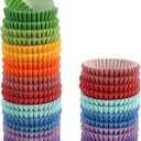 GUSTO [500 Pcs] Mini Cupcake Liners for Baking, Colorful Muffin Liners, Food Grade & Grease-Proof, Baking Cups - Bright Assorted Colors for Candy Cups and Cake Balls - (Formerly Comfy Package)