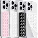 Anteel Silicone Suction Cup Phone Case Mount Double Sided, Hands-Free Strong Grip Silicon Phone Holder for Selfies and Videos, Non Slip Phone Accessories (LPK&WHT&TP&BLK)