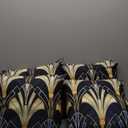 Retro Vintage twenties 1920's style glamorous black Throw Pillow (18x18), Pack Of 4