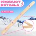 1 Set 5 ft Shot Board with 4 Stainless Steel Shot Glass Set 4 Person Drinking Retro Vintage Rustic Wood Drinking Board for Vacations Weddings Bar Family Gathering Celebrations Party (Beige)