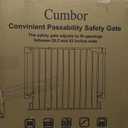 Cumbor 29.243" Baby Gate for Stairs, Wall-Mounted (Drill Required), Expandable No Bottom Bar Dog Gate, Auto Close Extra Wide Walk Thru, Pet & Toddler Proof Gate, Top & Bottom of Stairways (Brown)