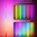 YIKBIK 2PCS RGB+W Corner Floor Lamp, 65" Color Changing 24V LED Floor Lamp with Cool White Bluetooth APP Remote Control Music Sync Atmospheres Lamp 16 Million DIY Colors for Living Room Bedroom
