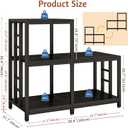 5-Tier Mini Fridge Stand, Bakers Rack with Storage,Multi-Purpose Microwave Stand,Mini Fridge Cabinet,Mini Fridge Shelf for Office,Kitchen,Living Room,Coffee Bar,Black, 39.6" W x 17.7" L x 35.4" H