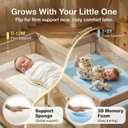 Dual Sided Pack and Play Mattress, 3 Inch Thick Soft & Firm Memory Foam Breathable Portable Pack n Play Mattresses, 4 in1 Baby Playpen Mattresses with Removable Washable Cover - 38x26x3 Inch
