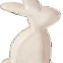 Bunny Shaped Decorative Tray, White Coffee Table Tray for Easter Decorations, Ottoman & Couch Vintage Farmhouse Style Cute Decor for Living Room Bathroom Home Easter Bunny Gifts (14.2" x 8.3" x 1.6")
