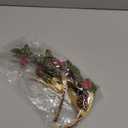 Giegxin 2 Piece Christmas Artificial Mistletoe Ornament with Red Bow Christmas Hanging Mistletoe Decoration Bouquet Floral Natural Pine Cones Holiday Decoration Ornament Bouquet (Gold Style)