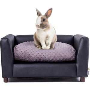 Keet Fluffy Deluxe Pet Bed, Sofa Charcoal, Small