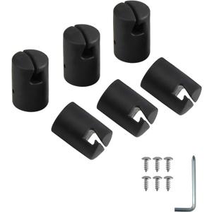 Trampoline Enclosure Pole Cap for Flat Steel Sheet Top Ring System, 6 Pieces, Black, Only Fit in 32mm(1.26in) Diameter Trampoline Pole