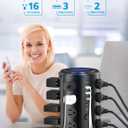 Tower Surge Protector Power Strip (16 AC Outlets + 5 USB Ports Including 2 Type-C), 5FT Extension Cord, 1800J Protector Charging Tower, Essential for Home/Office/Dorm