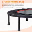 Foldable Mini Trampoline Load 330lbs, 40"/48" Rebounder Trampoline for Adults with Durable Bungee Band and Adjustable Foam Handle for Home Gym, Small Exercise Trampoline for Indoor or Garden Workout