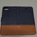 TUCCH iPhone 7 Wallet Case, iPhone 8 Case, Premium PU Leather Case - Dark Blue & Brown