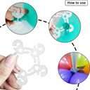 120 Pieces Balloon Clips for Balloon Arch, Balloon Arch Bracket Buckle, Flower Shape Balloon Clips Holders, Balloon Column Stand Balloon Connectors Clips (Clear), White