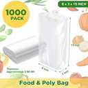 Fullhawl 1000 Pcs Food and Utility Poly Bag 6 x 3 x 15 Inches Plastic Produce Bag for Bread and Groceries Gusseted Bags, 0.80 Mil, Clear