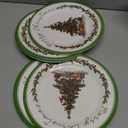 LOYIM 6 Pcs Christmas Melamine Plates Dinner Salad Plates Xmas Tree Dinnerware Xmas Wreath Dishes Holiday Tableware for Dessert Salad Appetizer Birthday Party(Christmas Tree,10 Inches)