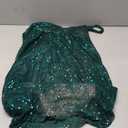 MIYIEONZ Women Sequin Sexy V Neck Shift Dress Sparkly Glitter Sleeveless Short Flowy Loose Party Night Out Club Dress (Medium, Green)