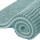 SUBRTEX Bathroom Rugs, 24" x 36" Chenille Bath Rug Soft Short Plush Bath Mat Soft Shower Mat Water Absorbent Shower Mat Quick Dry Machine Washable, Light Green