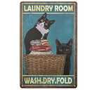 Black Cat Vintage Metal Tin Signs Before Coffee I Hate Everyone Funny Signs for Cafe Bar Pub Home Kitchen Gift for Cat Coffee Lovers 8X12 Inches