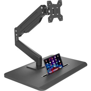 suptek Single Monitor Mount Gas Spring Arm Mount with Base,Free Standing Pneumatic Height Adjustable Monitor Desk Stand for 17 to 32 inch,Holds up to 22 lbs,Black (ML8)