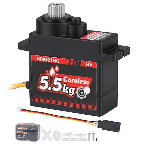 HobbyPark Waterproof Micro Servo Coreless Motor Metal Gear Digital Servos 5.5kg High Torque Mini Servo for FCX24 Axial SCX24 AX24 1/24 RC Crawler Car Upgrades Replacement