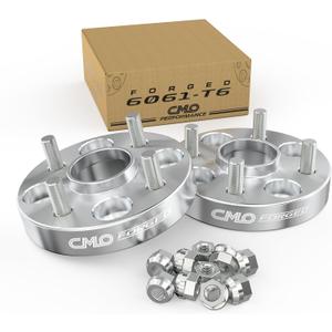 Customadeonly Forged 4x100 Wheel Spacers 25mm Hubcentric  M12x1.5 Studs, 56.1mm to 54.1mm Bore Conversion  Fits Honda(2pcs CNC Aluminum)