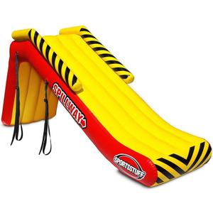 SportsStuff Spillway Dock Slide - Inflatable Pontoon Slide, Yellow & Red, Large