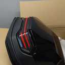 35L Motorcycle Top Case, Motorcycle Daily Tail Box Trunk Lockable Storage Carrier Plastic Waterproof Moto Top Box with Contoured Plastic Backrest Universal Mounting for Helmet Luggage - Black