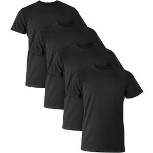 Hanes Men's Ultimate Comfort Fit Cotton Stretch Crewneck Undershirts, Multipack (Black, XL)