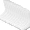Hanes Men's Double Tough Crew Socks, 12-Pair Pack (White/ Grey Foot Bottom - 12 Pack)